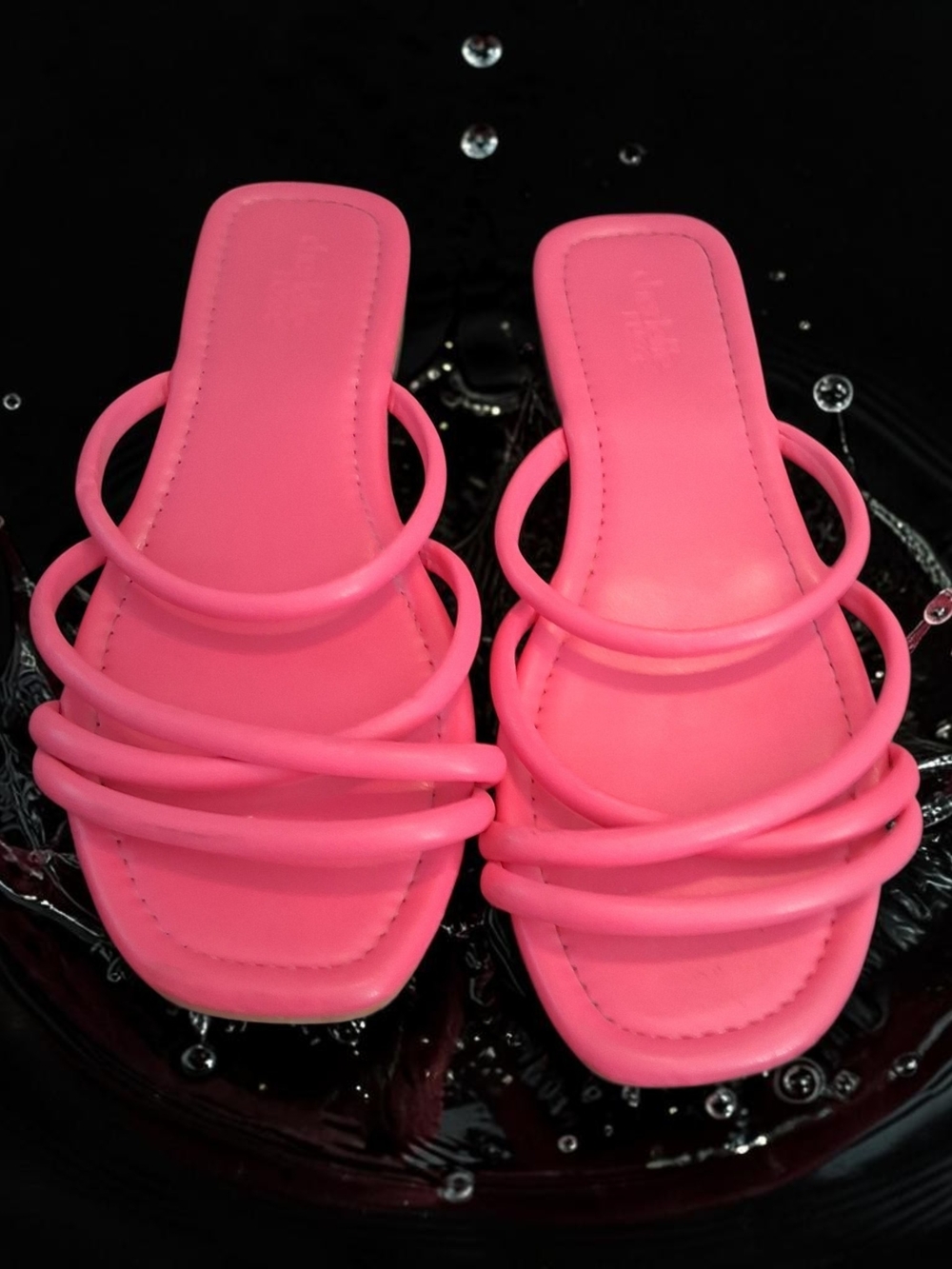 Pink Charlotte Russe Sandal Flats With strappy details Womens Shoes Size 7